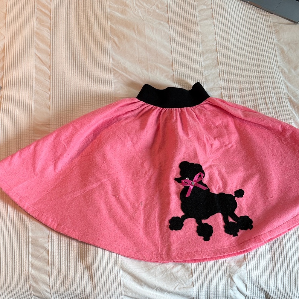 Pink Poodle Skirt with Black Trim